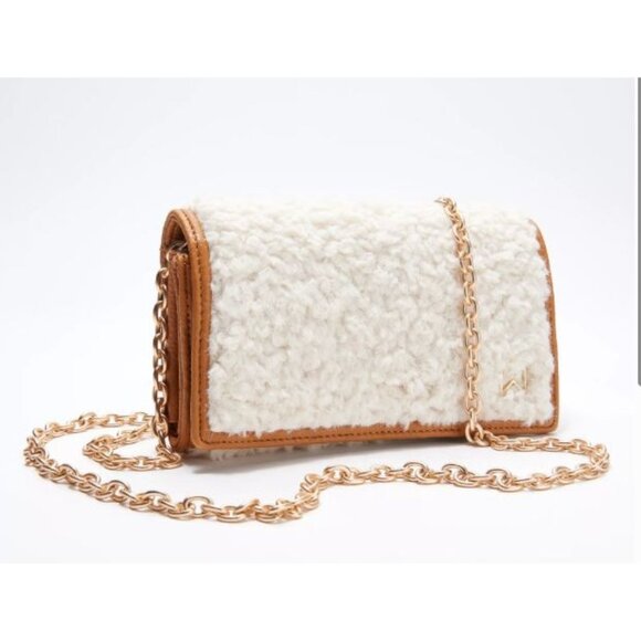 House of Want How We Browse Sherpa Crossbody Bag Vegan Leather NEW - Picture 1 of 9